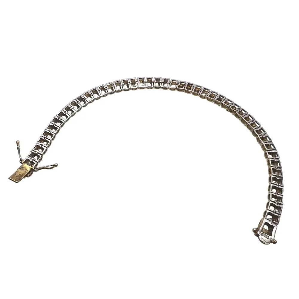 PAJ Sterling Silver Vermeil CZ Tennis Bracelet 7" 15.27g 6mm Classic Layering - Picture 13 of 13